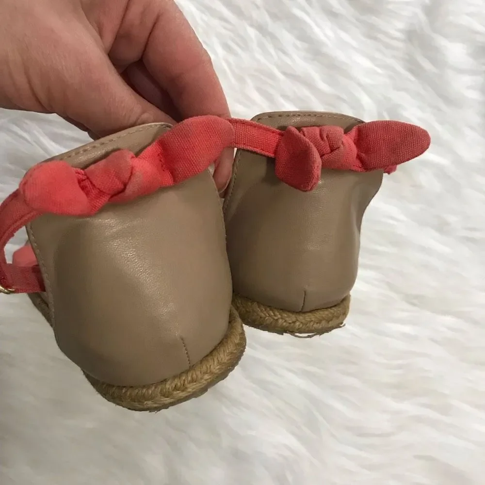 Girls Sandals Size 4 coral pink red open toe‎ dress shoes summer